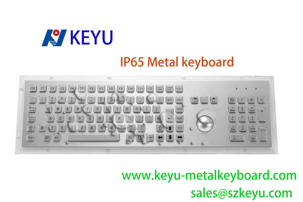 metal keyboard with trackball